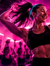 Mujer adulta disfrutando de una clase de baile